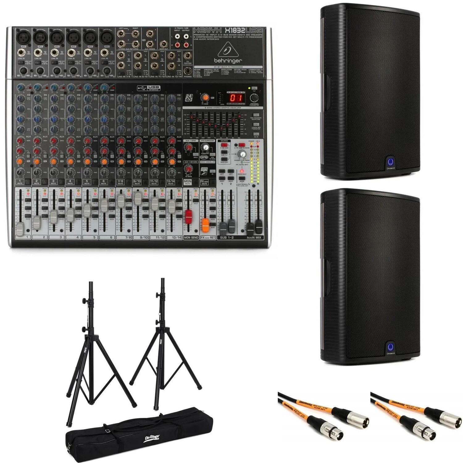 

Behringer Xenyx X1832USB-микшер и комплект Turbosound Milan 15 PA