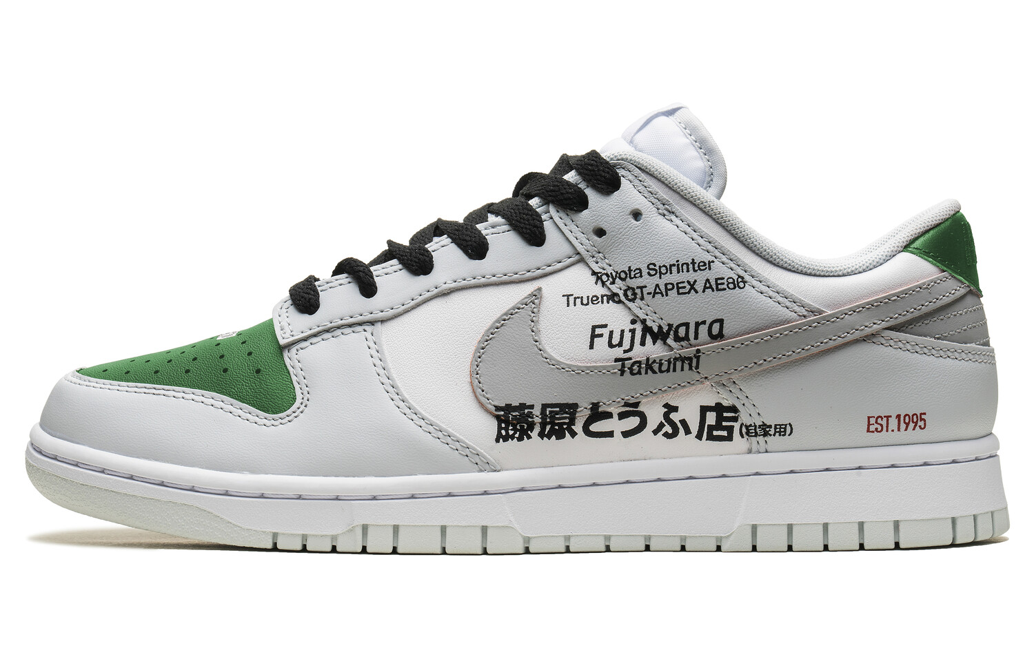 

Кроссовки Nike Dunk Skateboarding Shoes Unisex Low-top Grey/Green/White, серый/белый