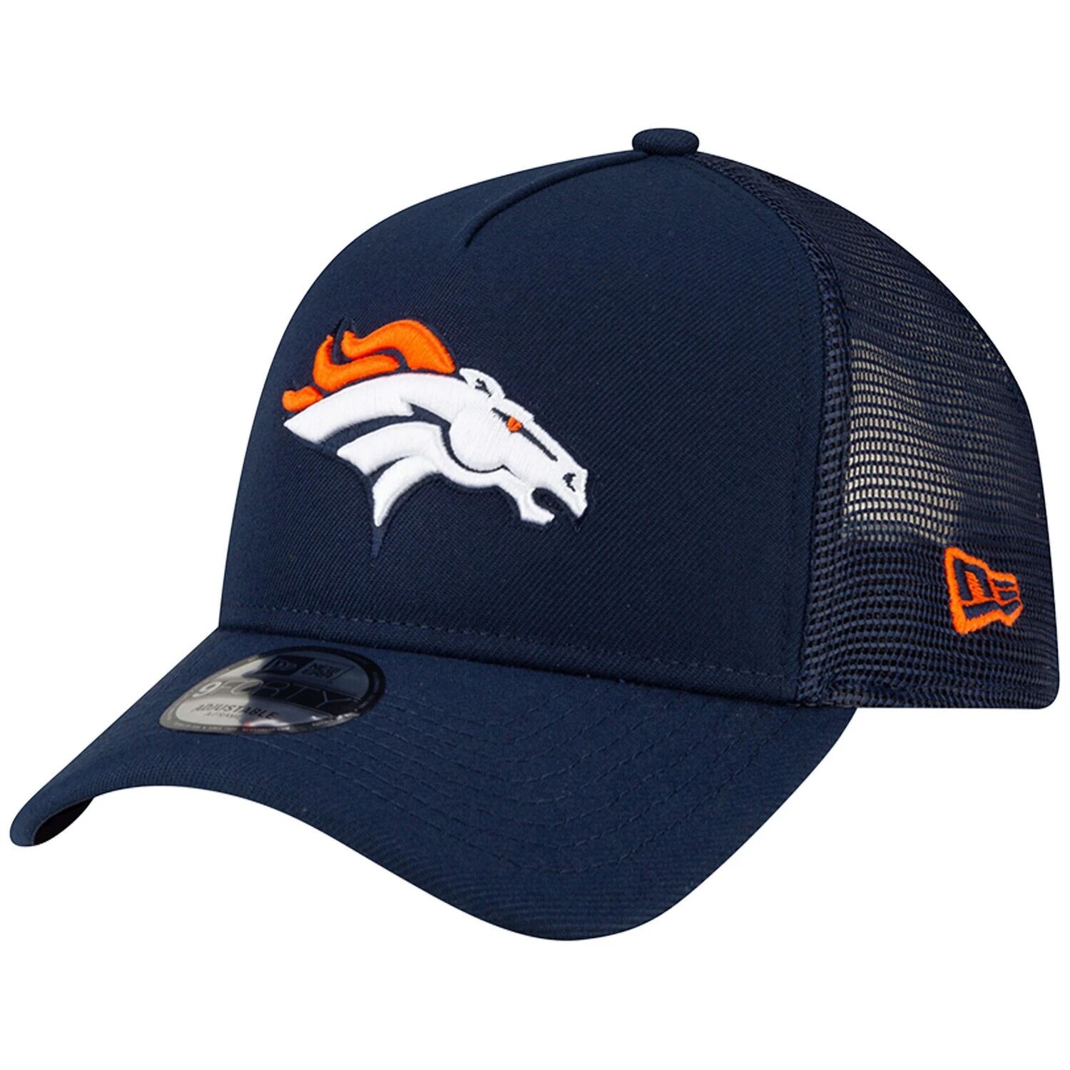 

Мужская регулируемая кепка New Era Navy Denver Broncos A-Frame Trucker 9FORTY