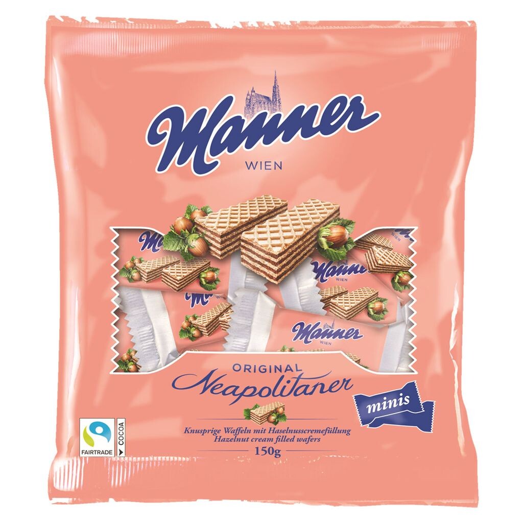 

Вафли Manner оригинальные неаполитанские мини-хрустящие с начинкой 150г Josef Manner Und Comp Ag