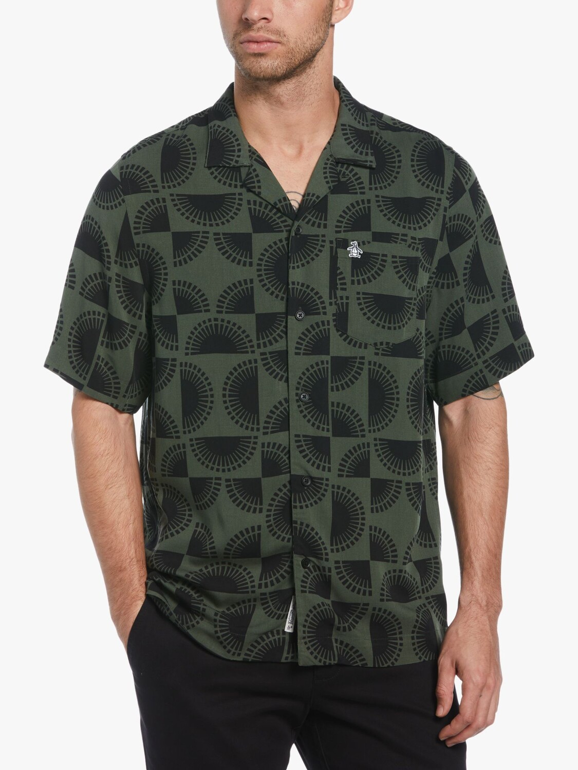 

Рубашка с коротким рукавом с принтом Original Penguin Circle, Deep Forest