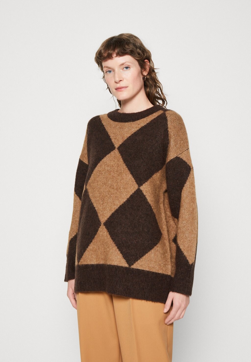 

Свитер SLFHARLEY LONG O NECK Selected Femme, ява/кокосовый цвет