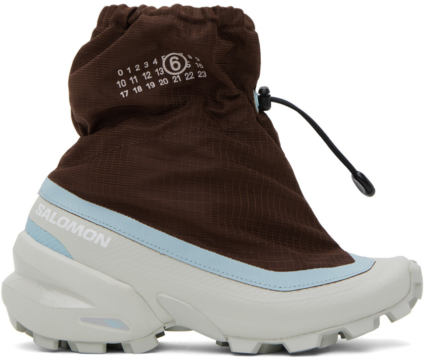 

Кроссовки MM6 Maison Margiela бордового и серого цвета Salomon Edition