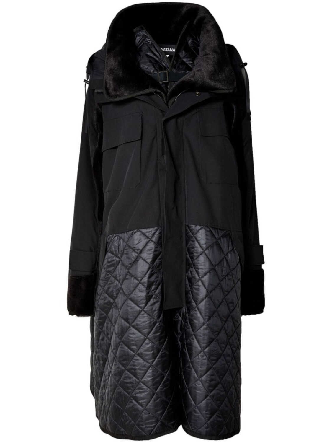 

Junya Watanabe стеганая парка с капюшоном, черный