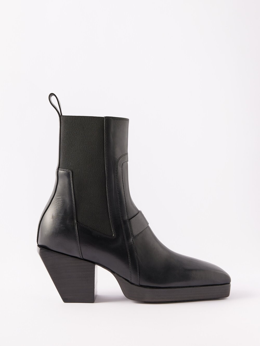 

Серебристые кожаные ботинки челси Rick Owens, черный