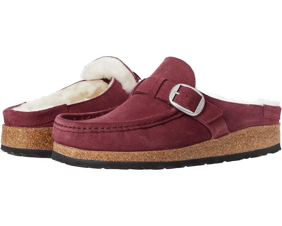 

Сабо Birkenstock Buckley Shearling - Suede, цвет Maroon/Natural Suede/Shearling