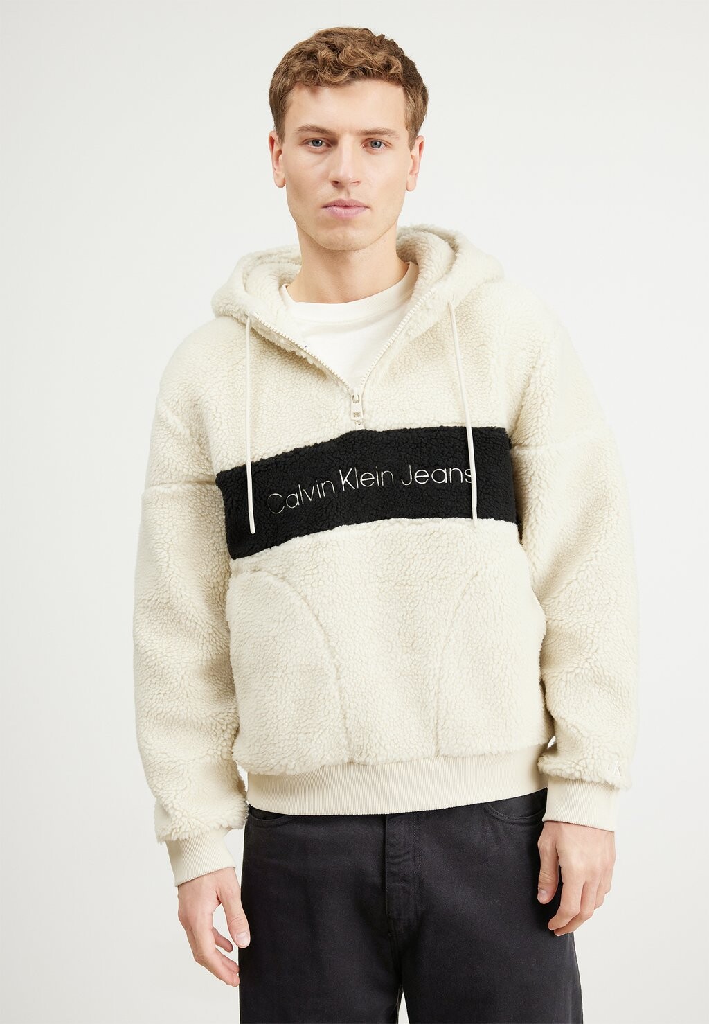 

Толстовка с капюшоном Blocking Hoodie Calvin Klein Jeans, цвет eggshell