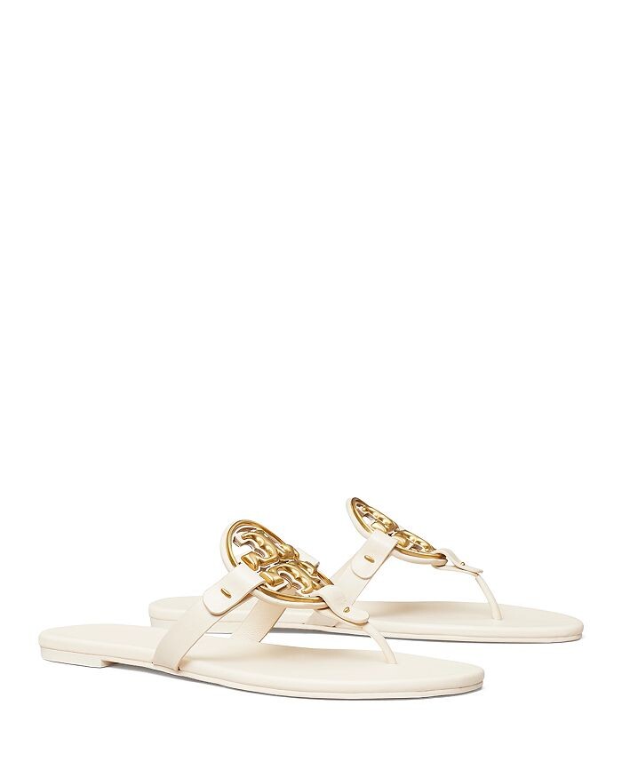 

Женские сандалии Miller из мягкого металла с логотипом Tory Burch