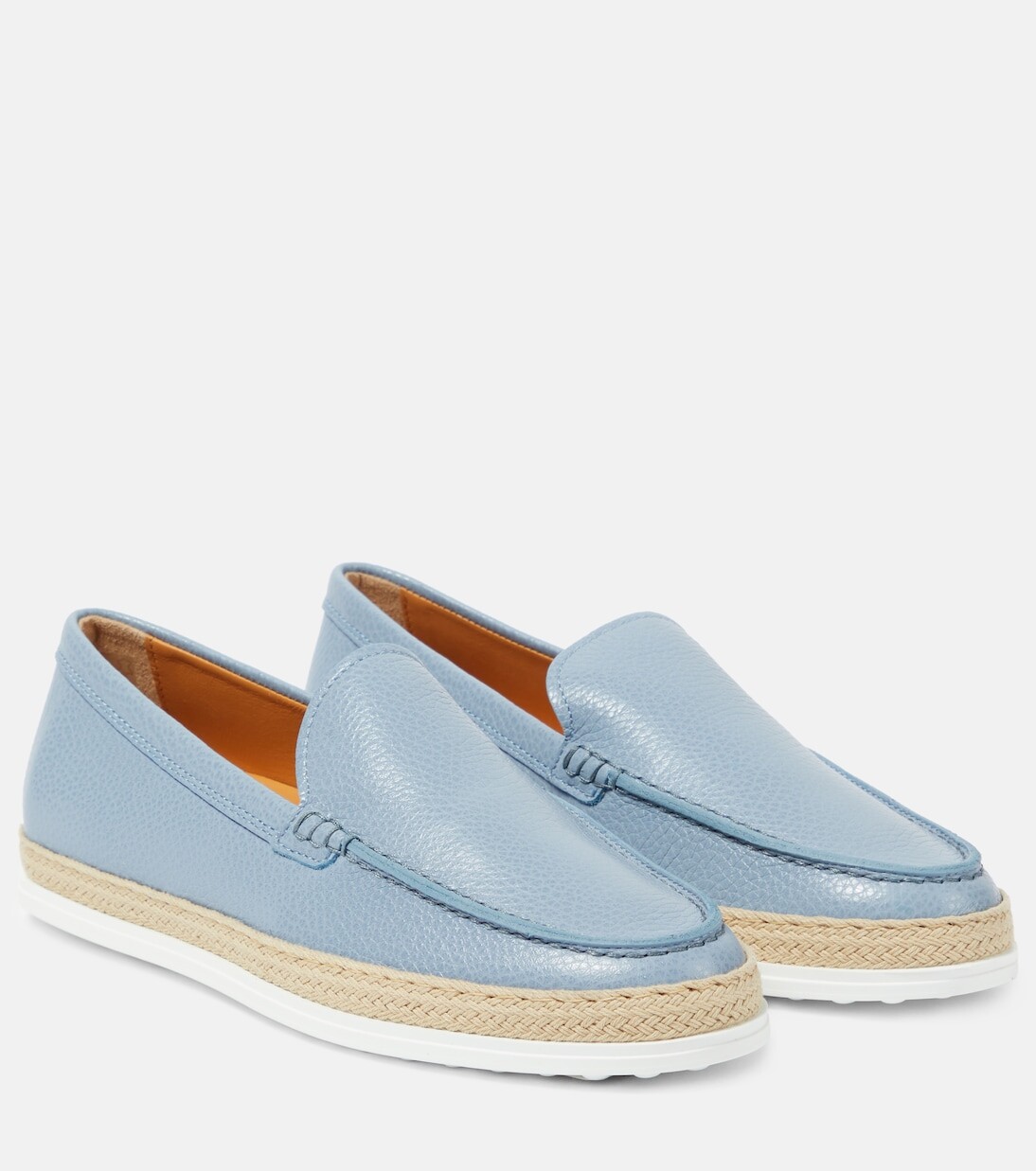 

Кожаные лоферы с отделкой из рафии Tod'S, синий