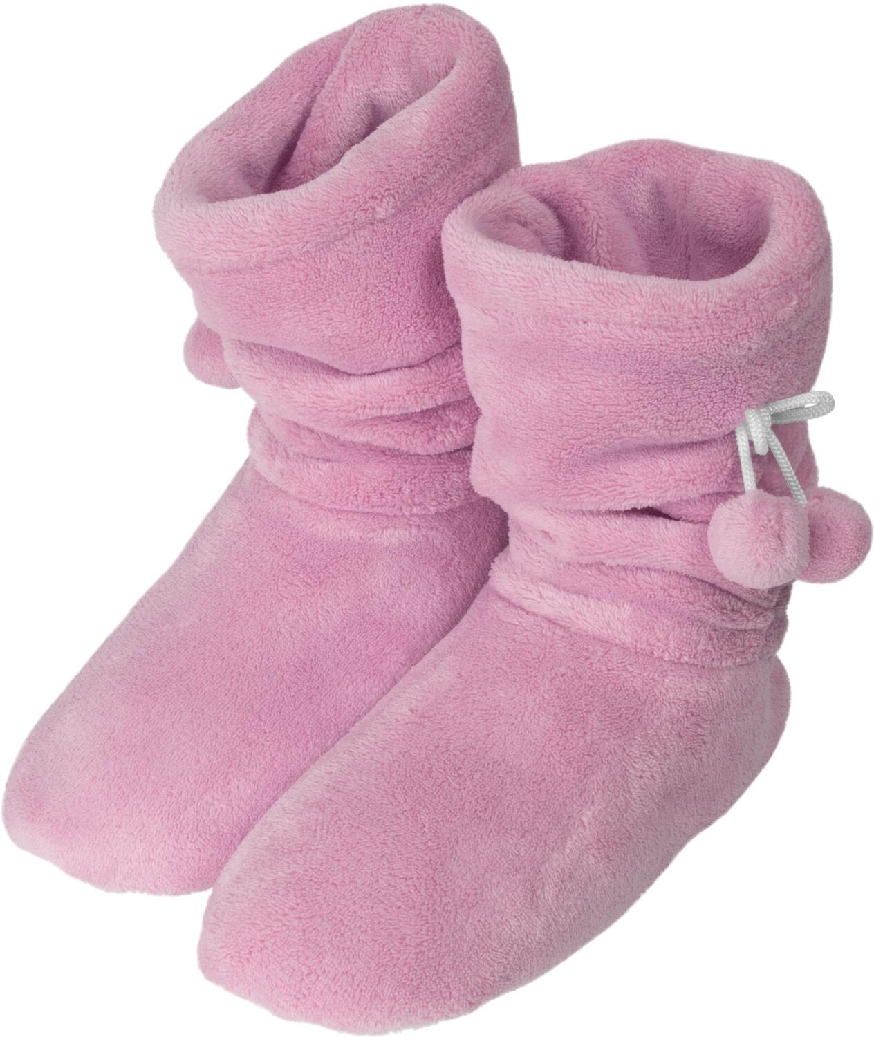 

Сабо normani Damen Fleece Hausschuhe mit Bommeln, розовый