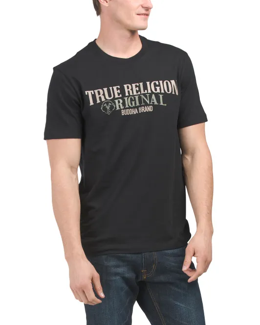 

Базовая футболка с круглым вырезом с мульти-логотипом True Religion, черный