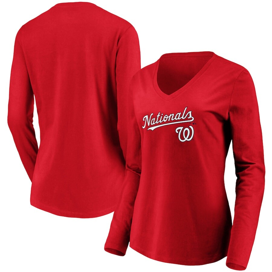 

Футболка с длинным рукавом Fanatics Branded Washington Nationals, красный