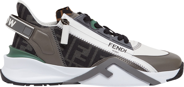 Кроссовки Fendi Flow Slip-On 'Grey Green', серый кроссовки fendi faster trainer grey серый