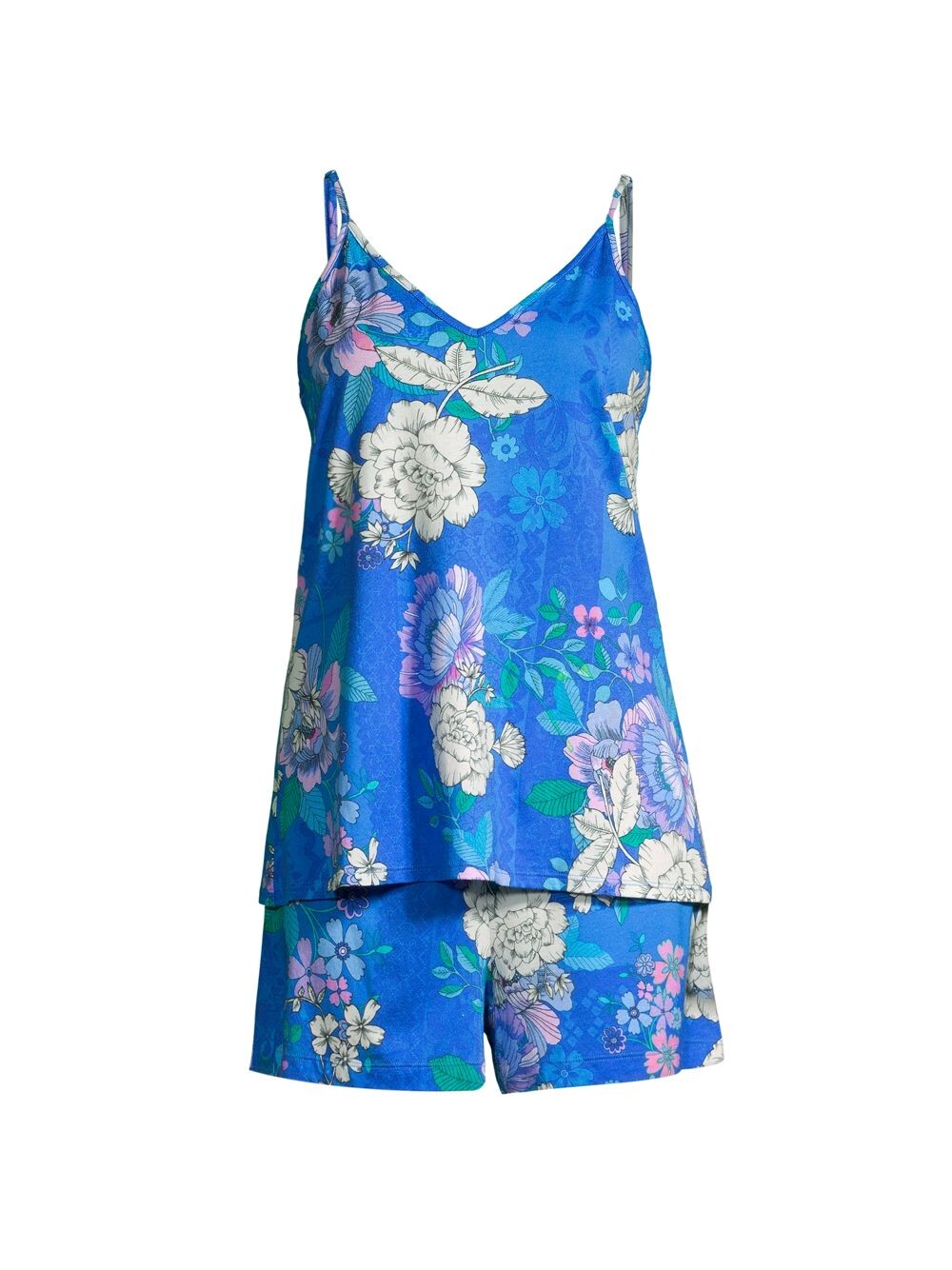 

Blue Dove Короткая пижама из 2 предметов с цветочным принтом из смесового хлопка Johnny Was, синий