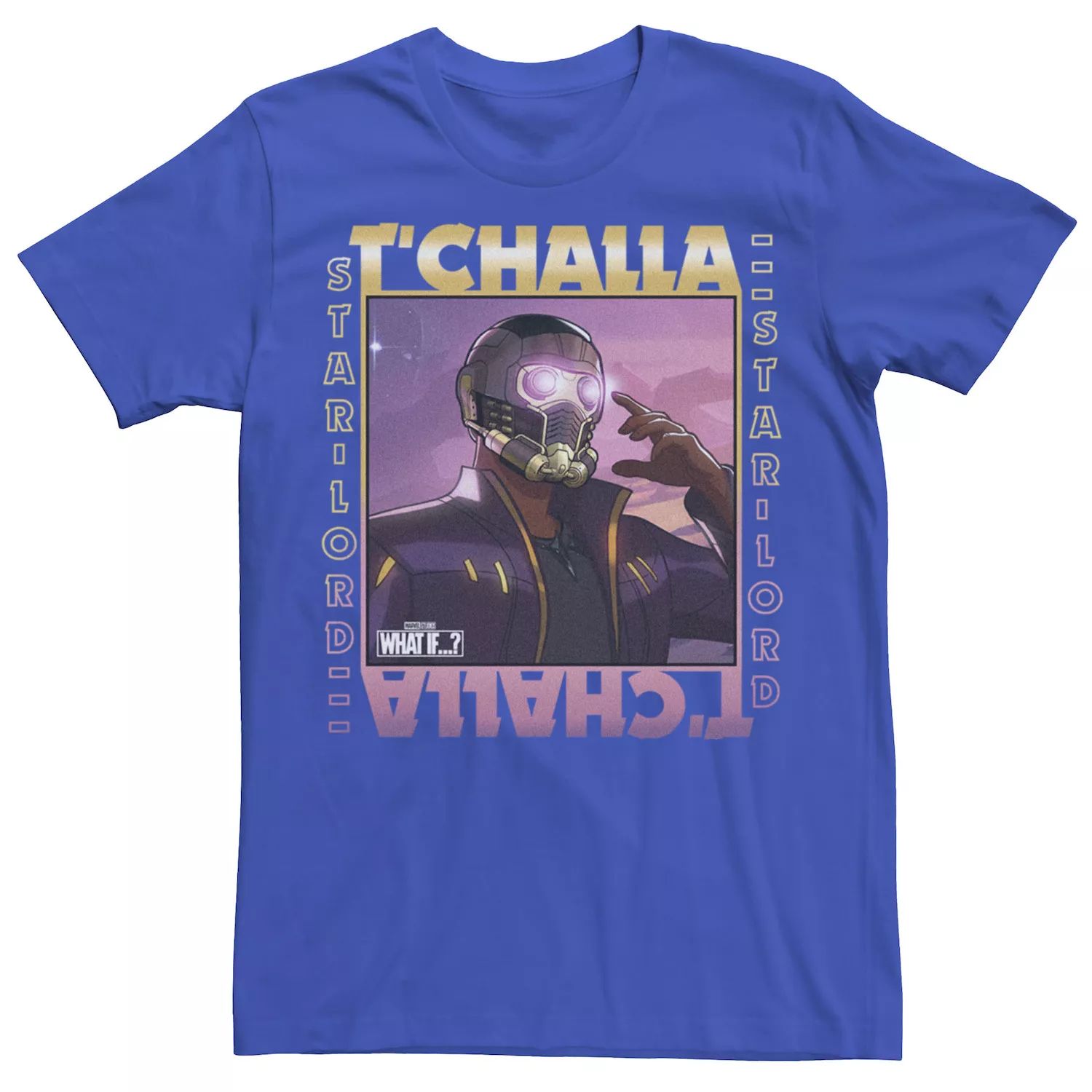 

Мужская футболка с плакатом Marvel What If T'Challa Star Lord Licensed Character