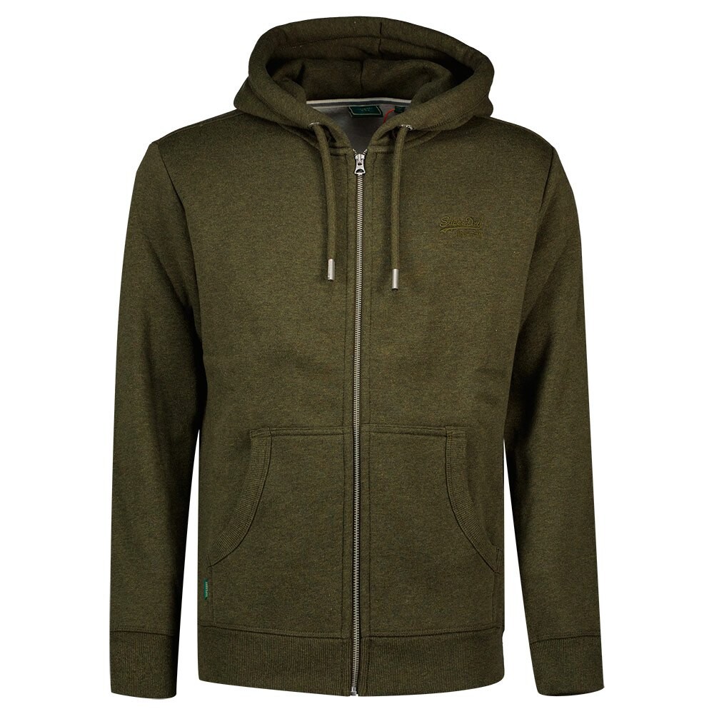 Толстовка Superdry Vintage Logo Emb Hood Full Zip, зеленый