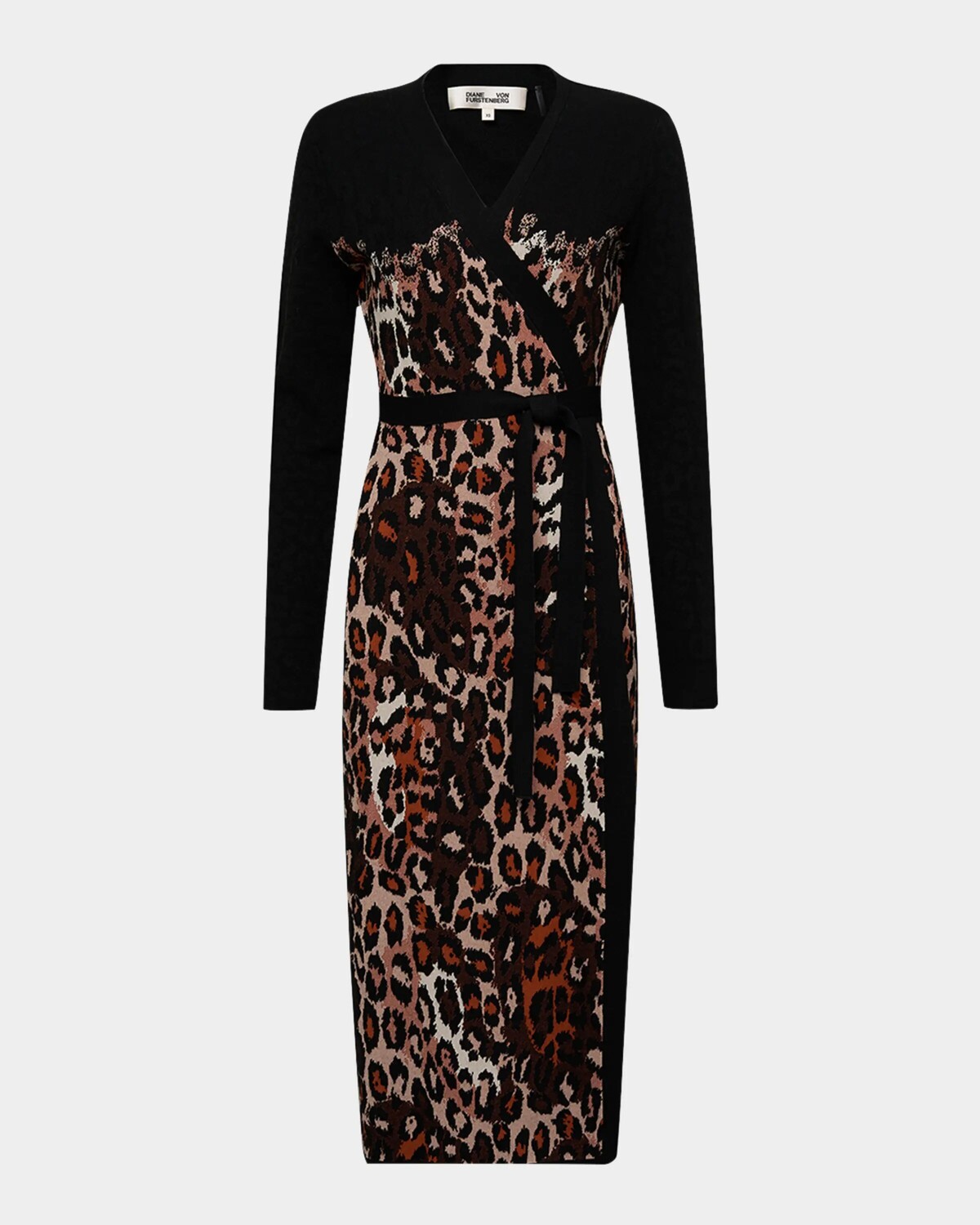 

Платье миди с запахом Savannah Animal интарсия Diane Von Furstenberg, цвет Jungle Cat Sm Black