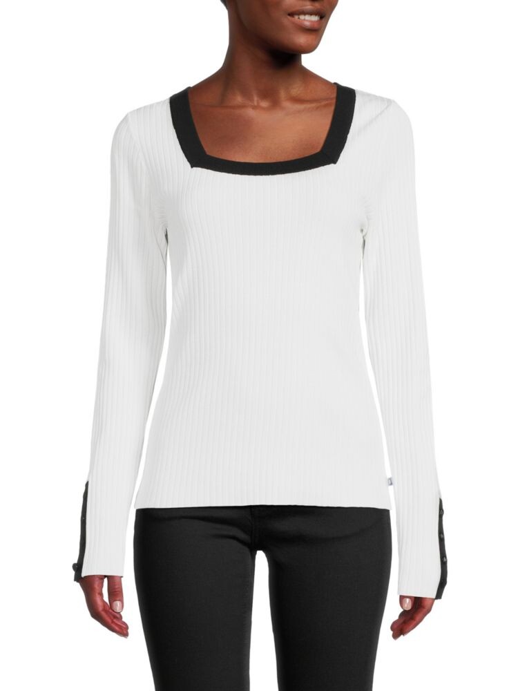 

Свитер с квадратным вырезом Karl Lagerfeld Paris, цвет Soft White