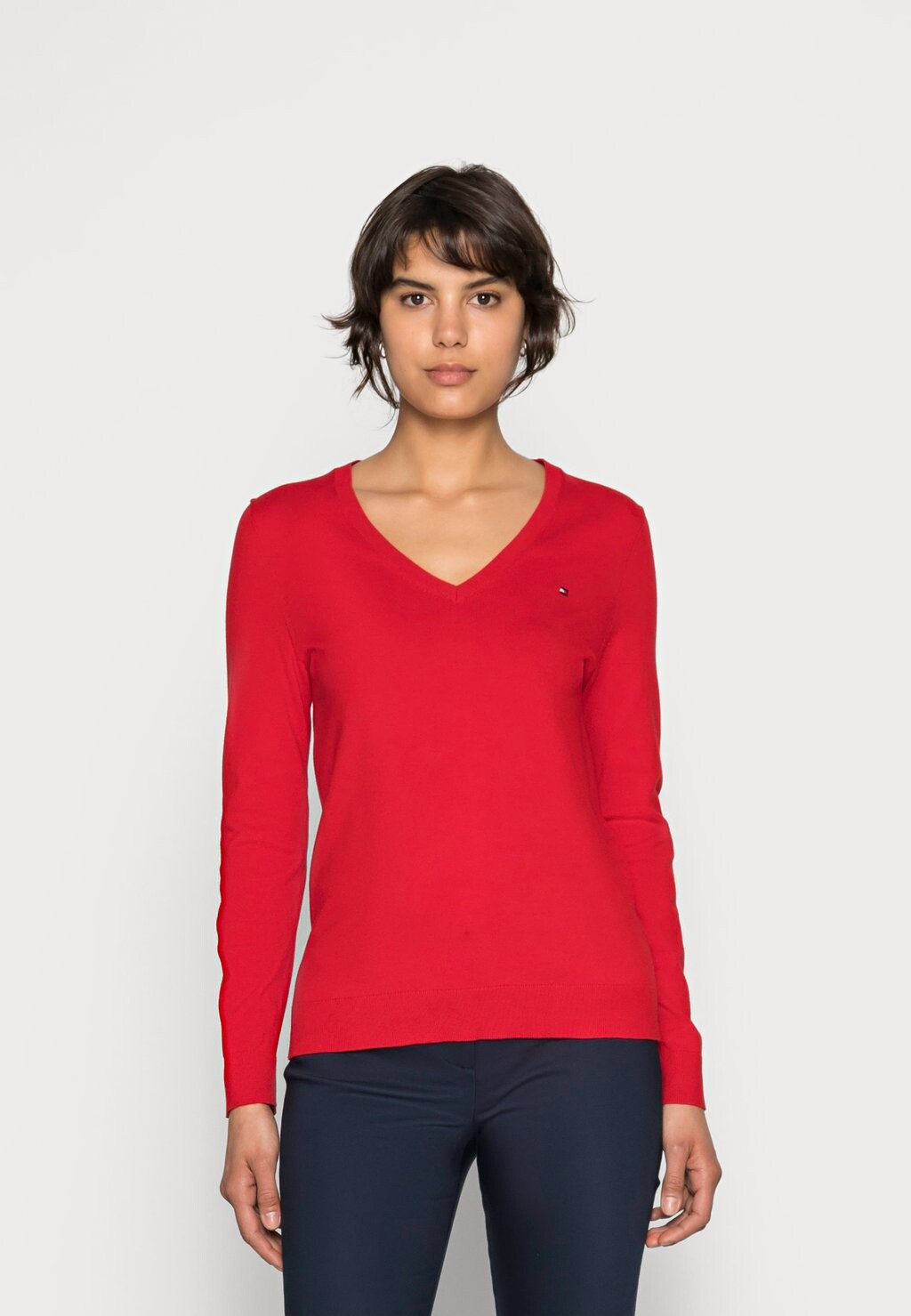 

Свитер Tommy Hilfiger Heritage V Neck, яблочно-красный