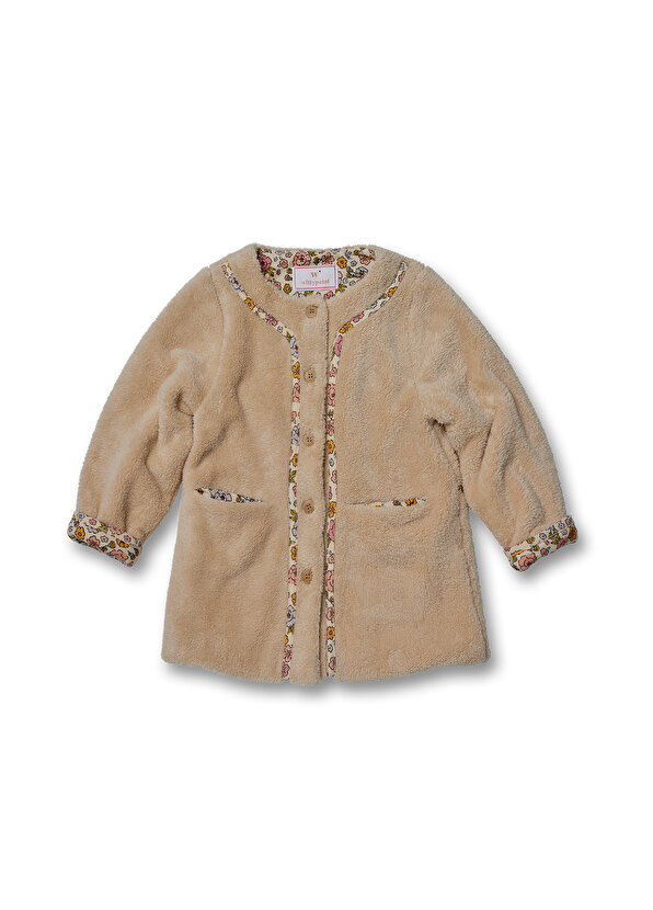 Плюшевое пальто для девочек с цветочным узором Wittypoint omma с цветочным узором для девочек белый