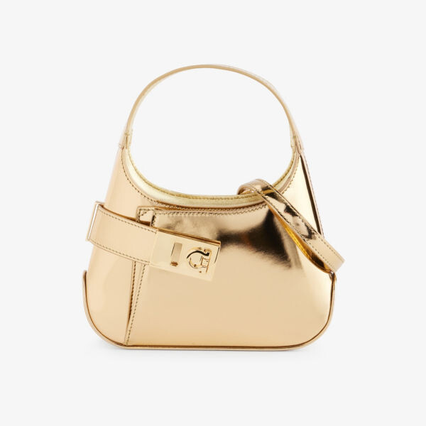

Кожаная сумка на плечо archive с фирменной бляшкой Ferragamo, желтый