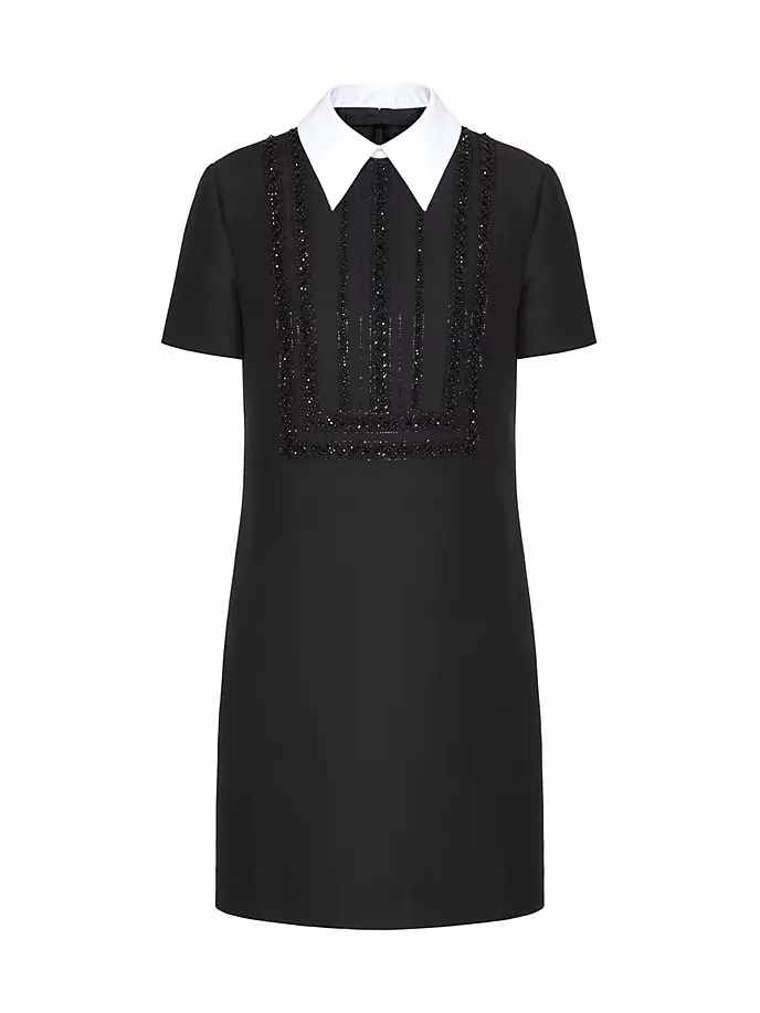 

Короткое платье из крепа от кутюр Valentino Garavani, белый