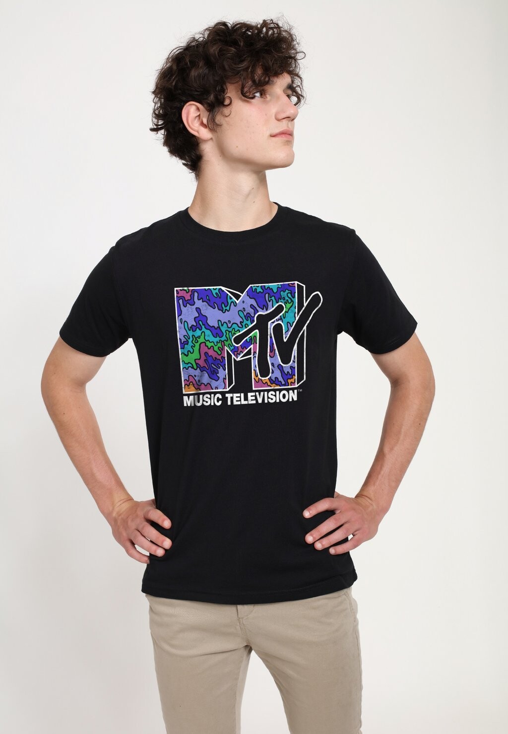 

Футболка с принтом MTV RIPPLE LOGO Henry Tiger, черный