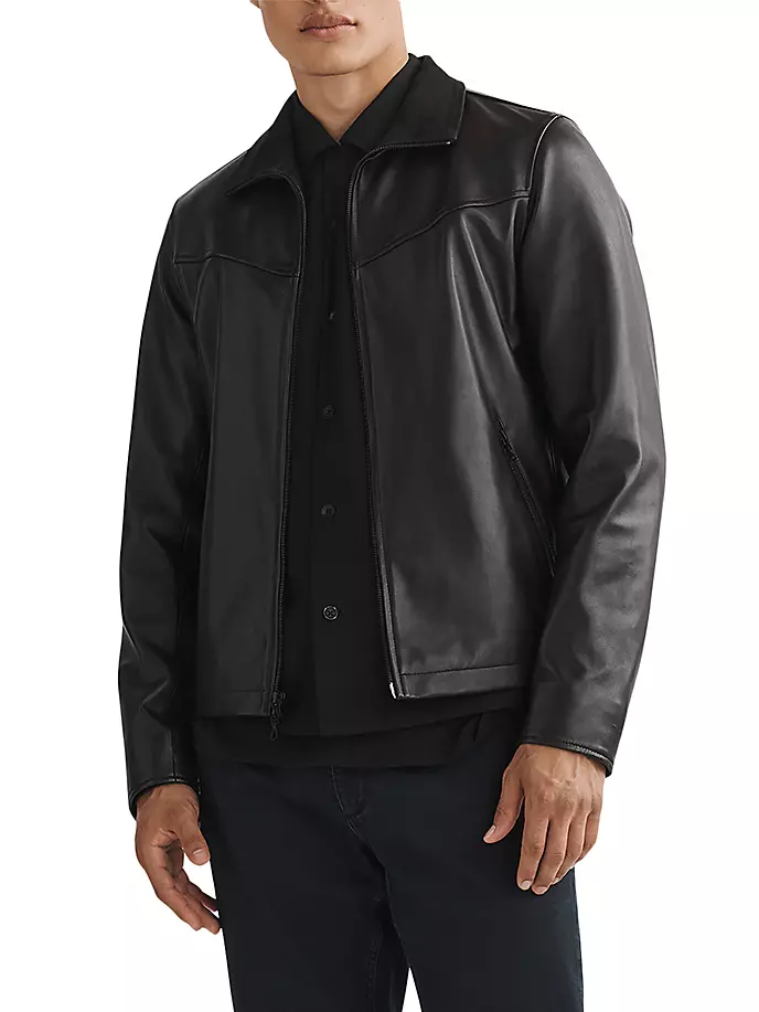 

Кожаная куртка Грант Rag & Bone, черный