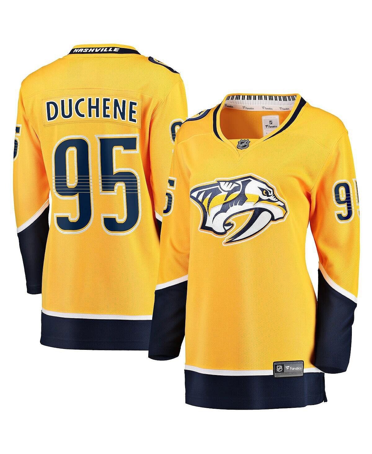 

Женская футболка с логотипом Matt Duchene Gold Nashville Predators Home Premier Breakaway Player Fanatics, золотой