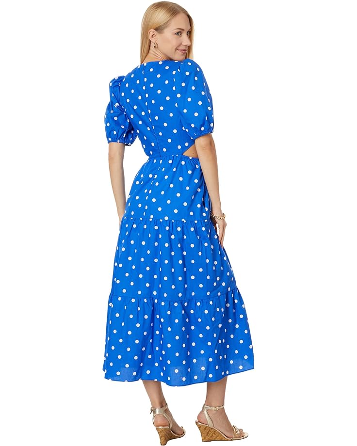 Платье Lilly Pulitzer Lyssa Cotton Midi Dress, цвет Blue Grotto Hotter Spot
