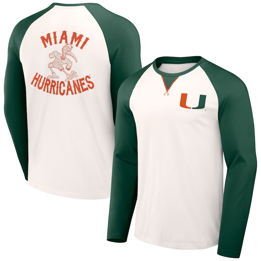 

Футболка с длинным рукавом Darius Rucker Collection by Fanatics Miami Hurricanes, кремовый