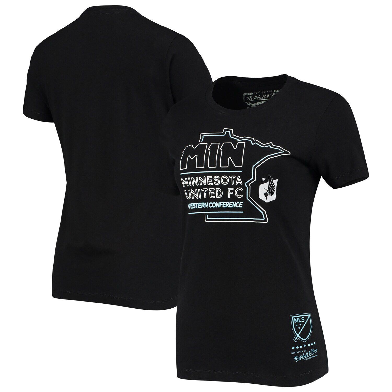 

Женская черная неоновая футболка Mitchell & Ness Minnesota United FC Local Neon State, Черный