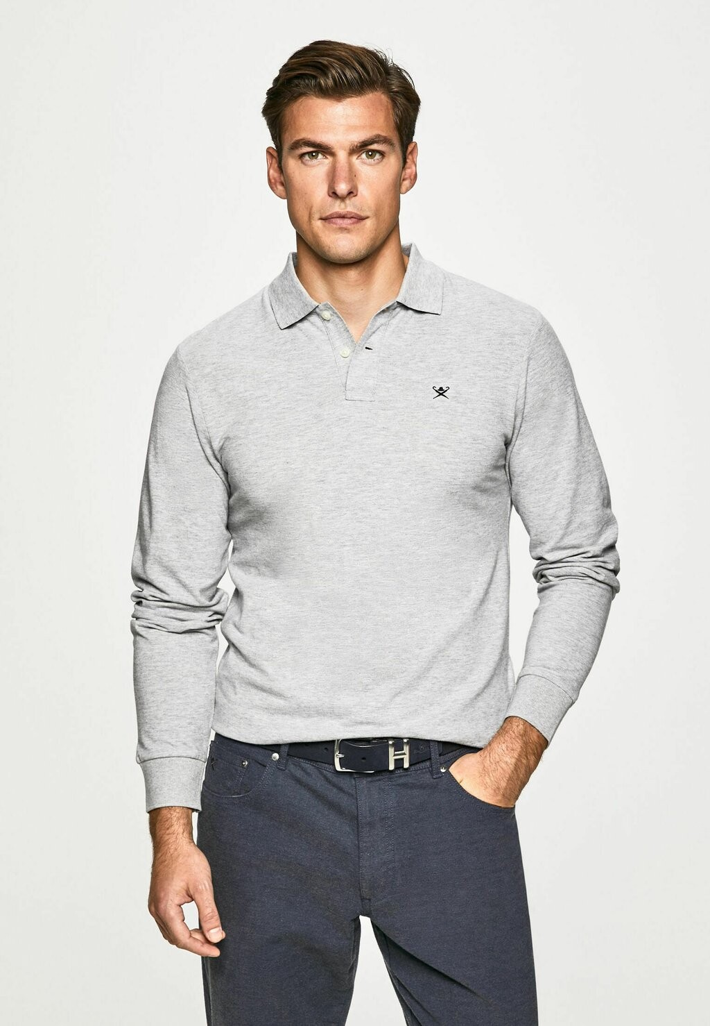 

Топ с длинными рукавами Hackett London, светло-серый