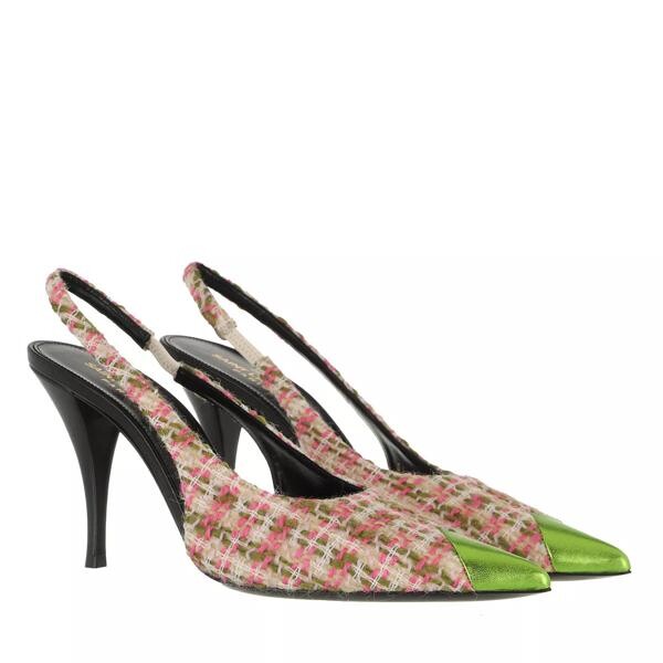 

Туфли vesper slingback pumps green absinthe pink Saint Laurent, мультиколор