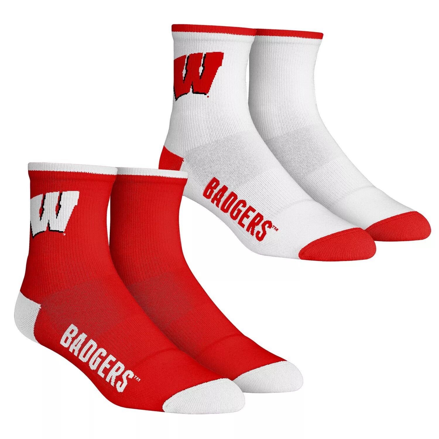 

Мужские носки Rock Em Wisconsin Badgers Core Team, комплект из 2 носков длиной четверть длины