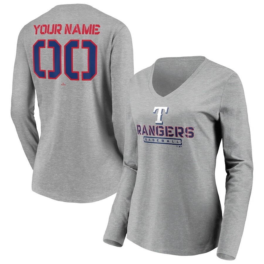

Футболка с длинным рукавом Fanatics Branded Texas Rangers, серый