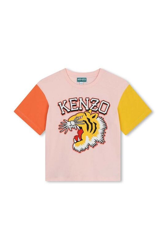 

Kenzo kids Хлопковая детская футболка, розовый