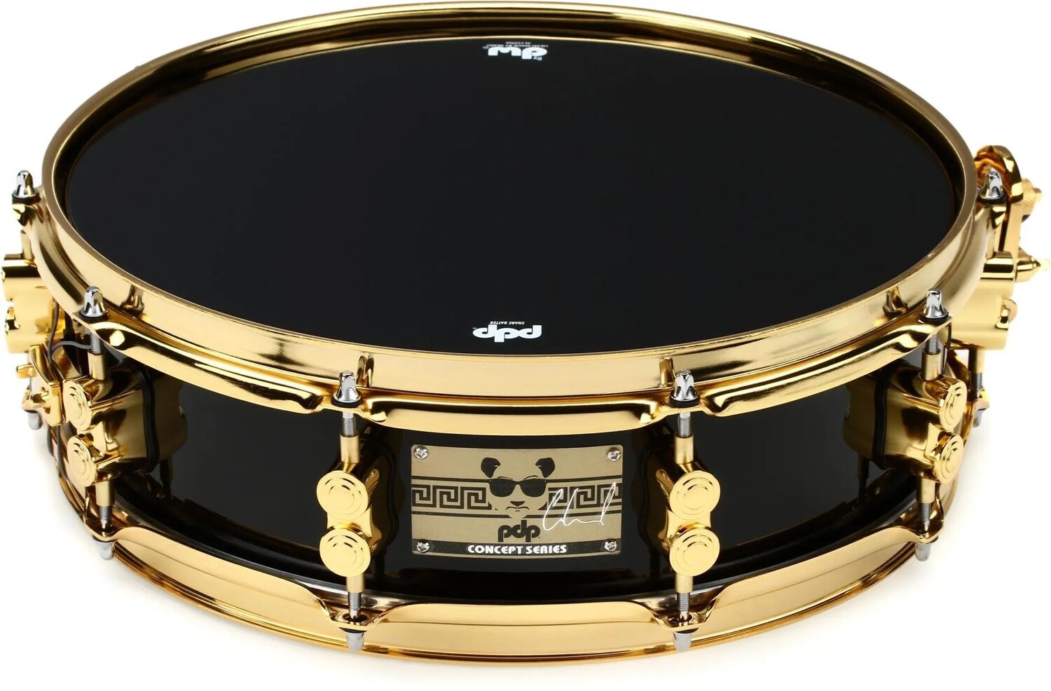 

PDP Eric Hernandez Signature Snare Drum — 4 x 14 дюймов — черный с золотой фурнитурой