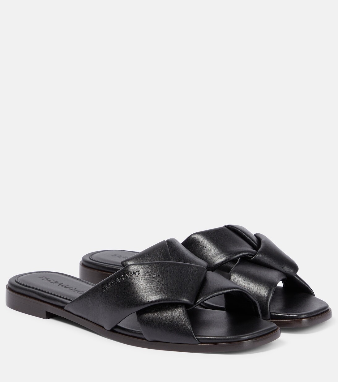 

Кожаные сандалии Alrai с узлом Ferragamo, черный