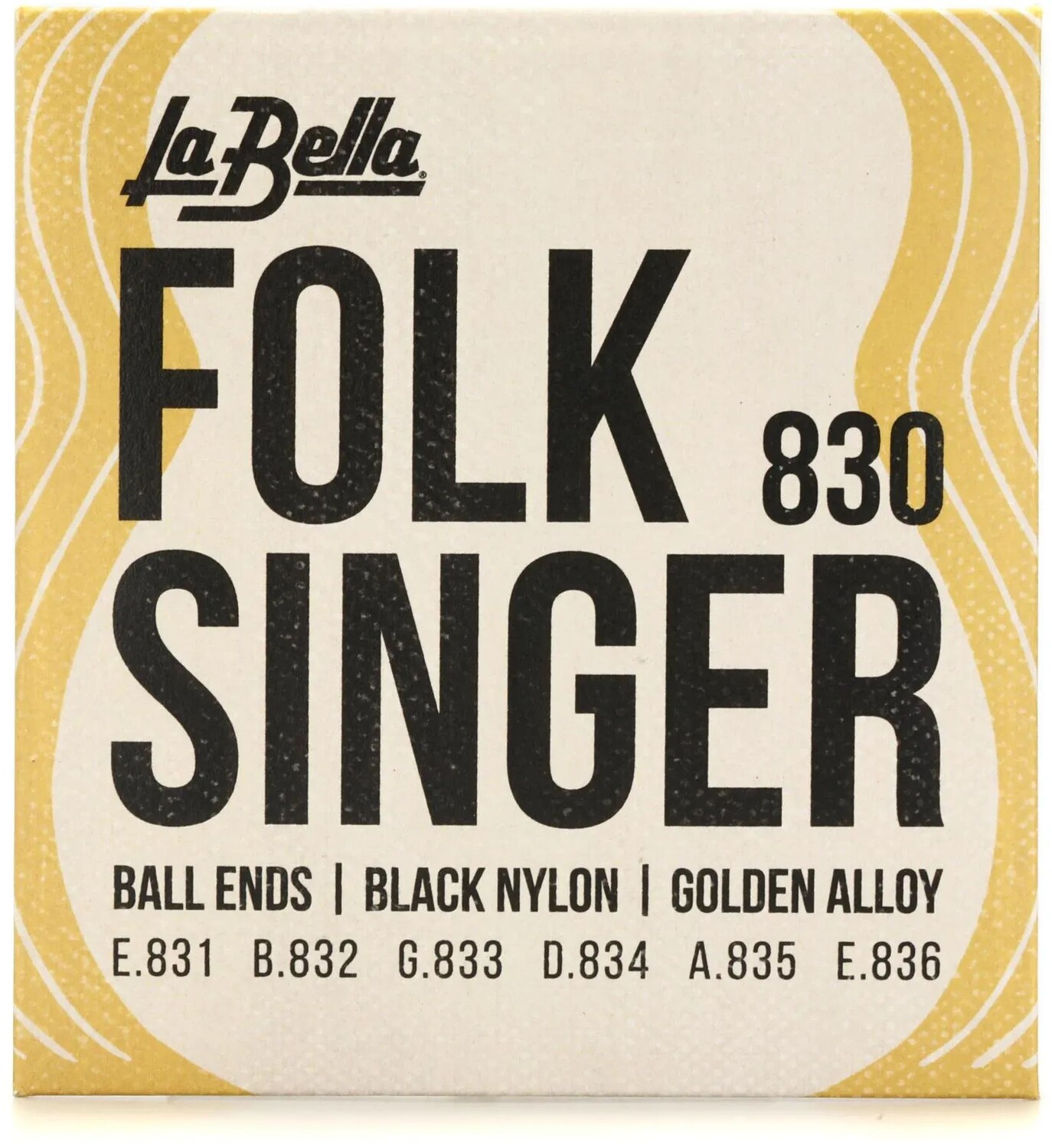 

Гитарные струны La Bella 830 Folksinger с шариковой головкой, черный нейлон и золотой сплав — среднее натяжение