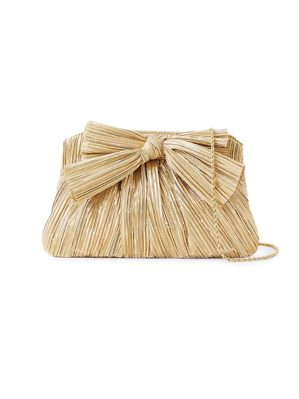 

Атласный клатч Rayne с узлом из ткани ламе Loeffler Randall, золотой, Желтый