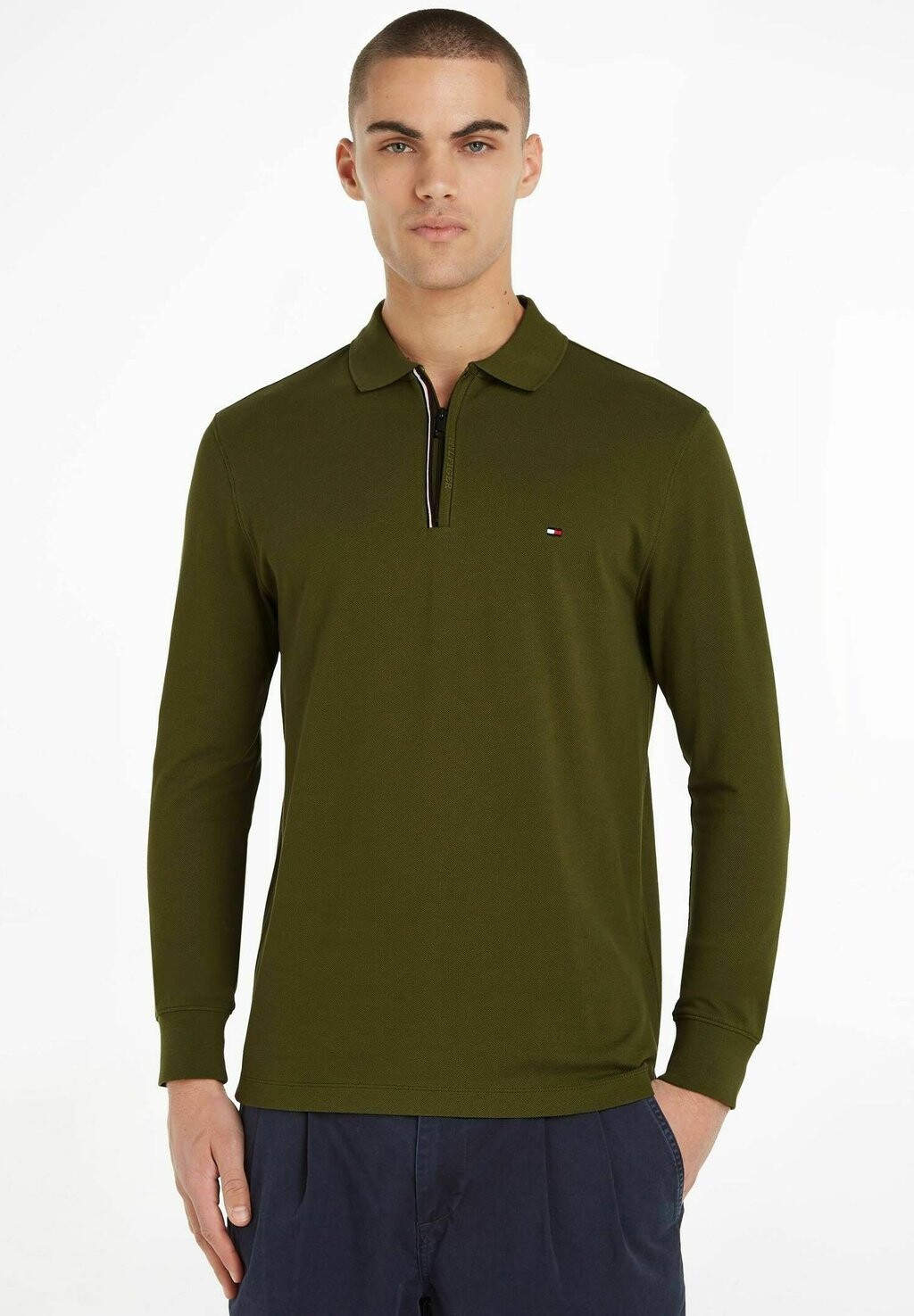 

Топ с длинными рукавами GS ZIP RWB TIPPED Tommy Hilfiger, цвет putting green