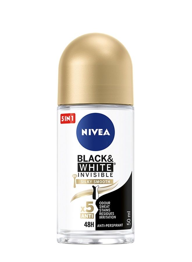 Nivea Black&White Invisible Silky Smooth антиперспирант для женщин, 50 ml