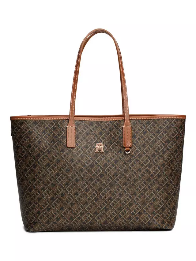 

Сумка тоут Tommy Hilfiger Monopoly Leather, цвет black/tan