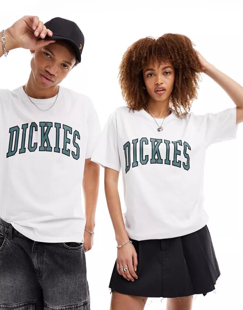 Белая футболка с большим логотипом Dickies Aitken