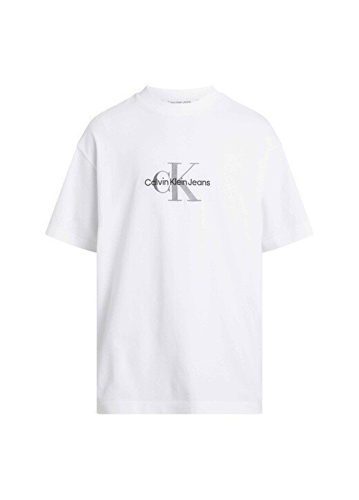 

Белая мужская футболка с круглым вырезом и принтом Calvin Klein Jeans, Белый