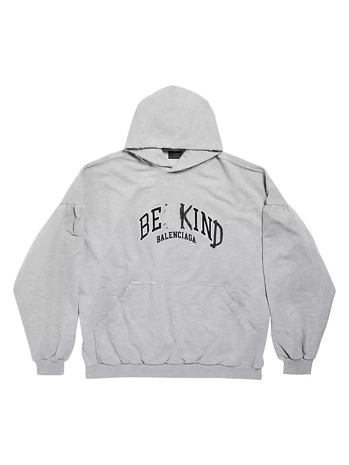 

Круглая объемная толстовка Be Kind Balenciaga, серый