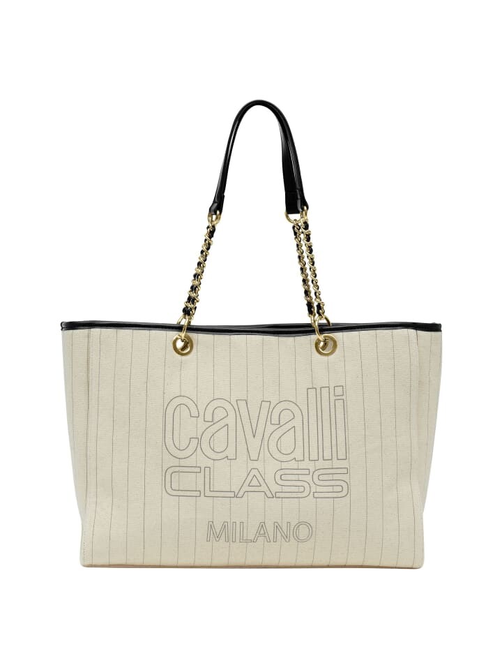 

Шоппер cavalli CLASS, цвет natural striped/black