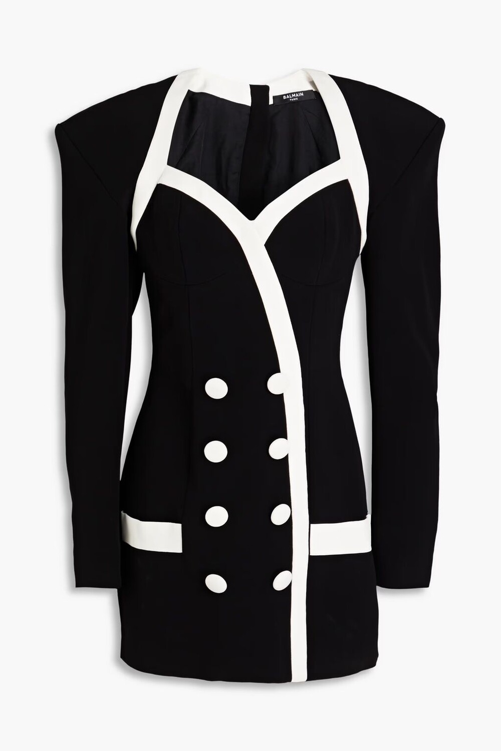 

Платье мини из крепа Balmain, черный