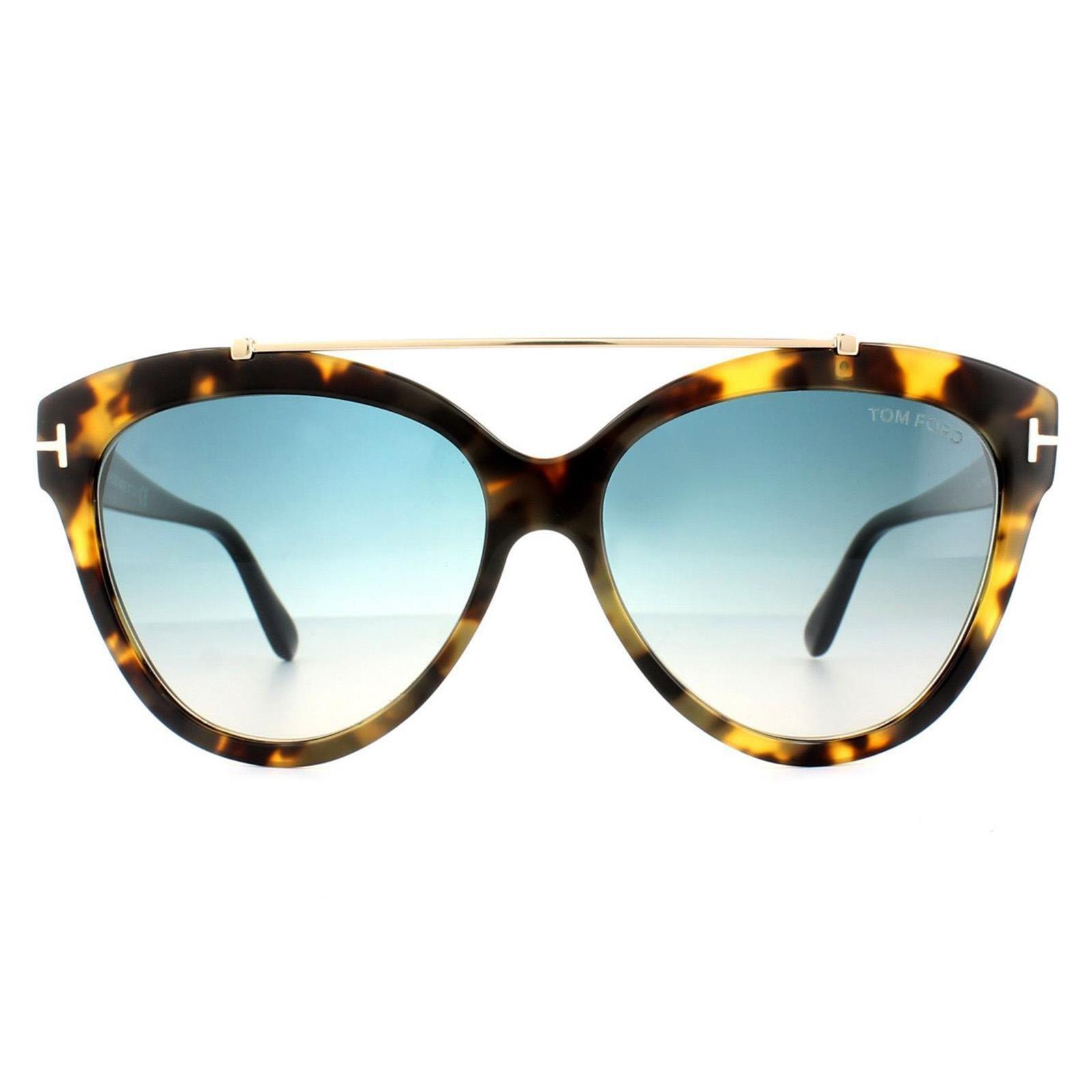 Овальные синие солнцезащитные очки Havana с градиентом Tom Ford, коричневый круглые синие солнцезащитные очки havana tom ford коричневый